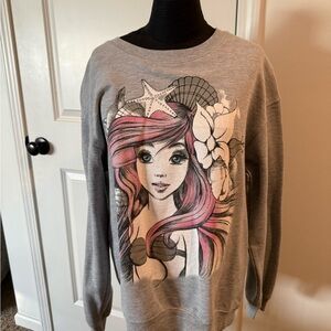 Gray Sweatshirt with Ariel Graphic